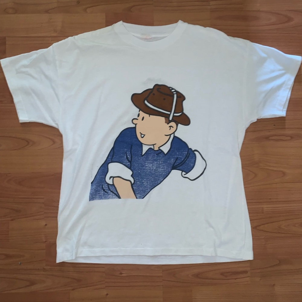 Vintage 80s tintin t shirt single stitch Rare